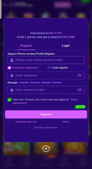 CZ777 Game Register Account