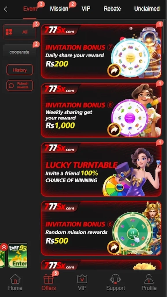 777SX Game Bonuses
