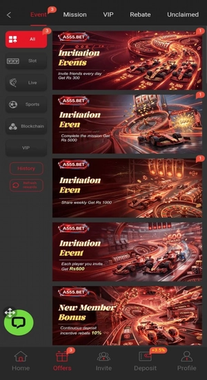 A555 Bet Game Bonuses