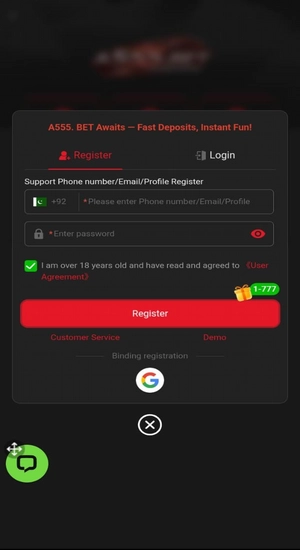 A555 Bet Game Register Account