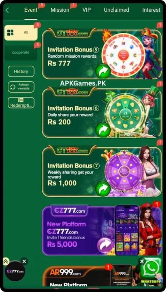 CT777 Game Bonuses