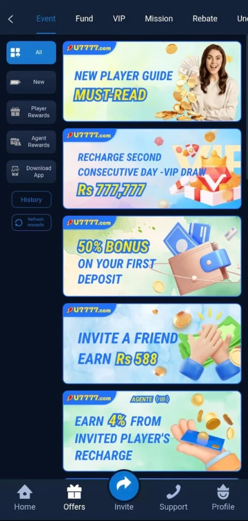 U7777 Game Bonuses