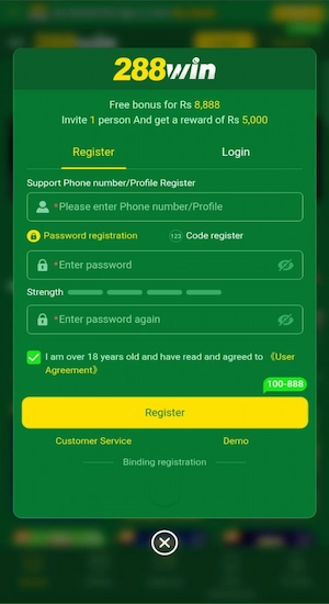 288Win Game Register Account