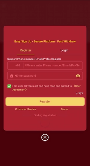 7C Game Register Account