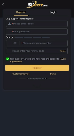 SIX177 Game Register Account