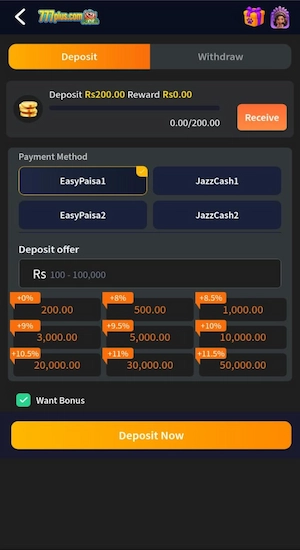 777Plus Game Deposits