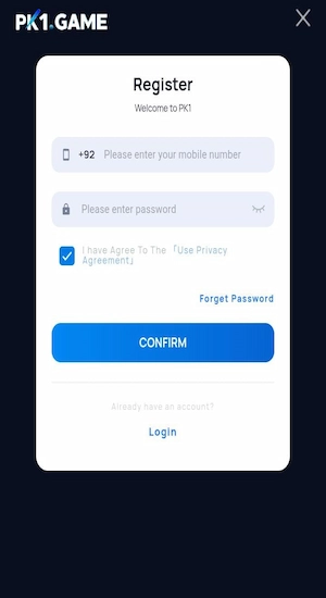 PK1 Game Register Account