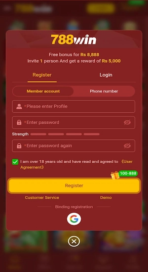 788 Win Game Register Account