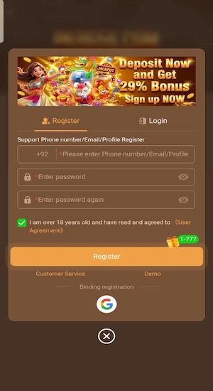 PKR656 Game Register Account